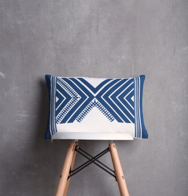 Arrows Printed Cotton Cushion cover White/ Blue12x18