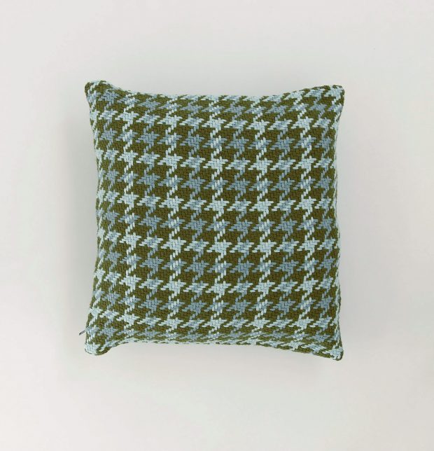 Houndstooth Cotton Cushion cover Teal Green 18