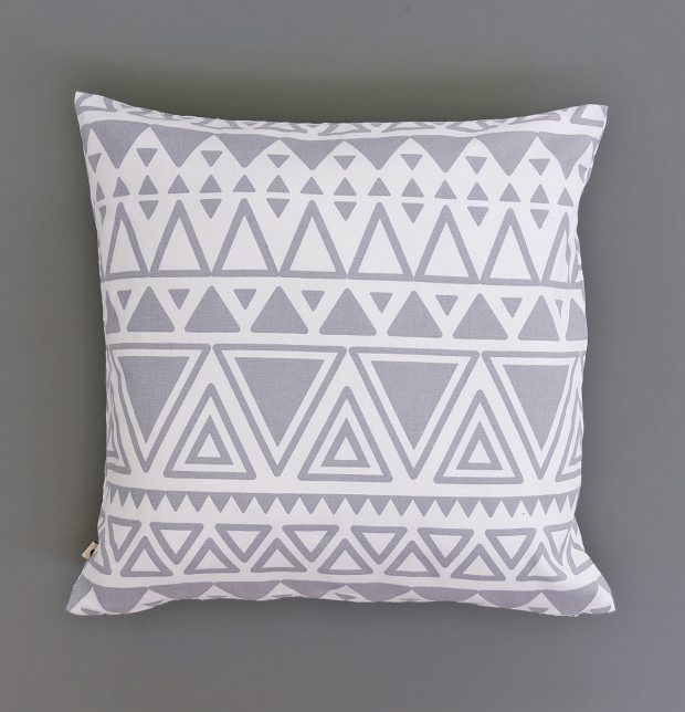 Magic Triangles Cotton Cushion cover Grey 18