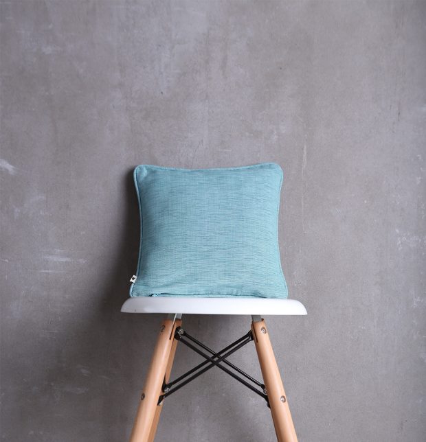 Customizable Cushion Cover, Textura Cotton - Teal Blue