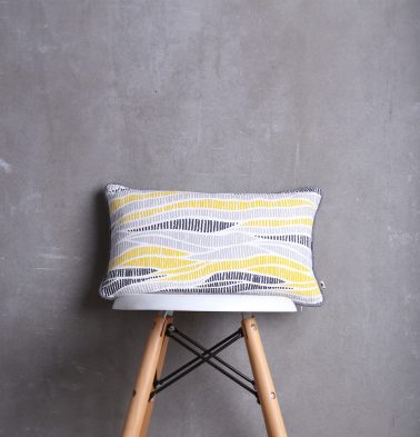 Wave Texture Cotton Cushion cover Lemon Chrome 10x 18