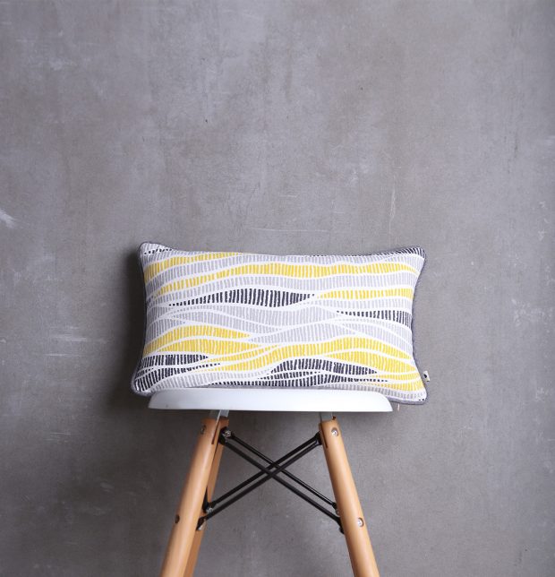 Wave Texture Cotton Cushion cover Lemon Chrome 10