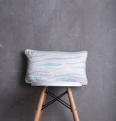 Wave Texture Cotton Cushion cover Sea Blue 10x 18