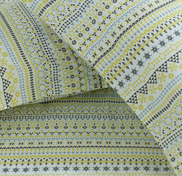 Mosaic Print Lemon Yellow Fabric Fitted