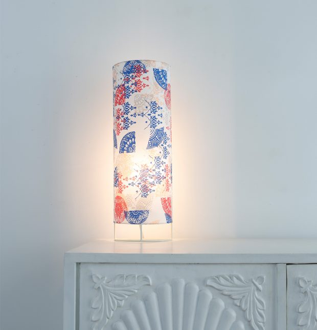 Semi Cylindrical Table Lampshade Red/Blue