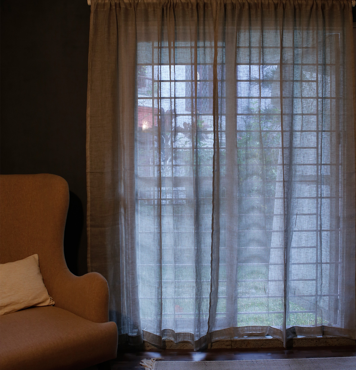 Customizable Linen Curtain – Oyester Grey