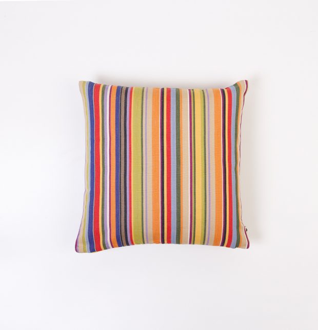 Customizable Cushion Cover, Cotton -  Sunny Stripes - Multi-color