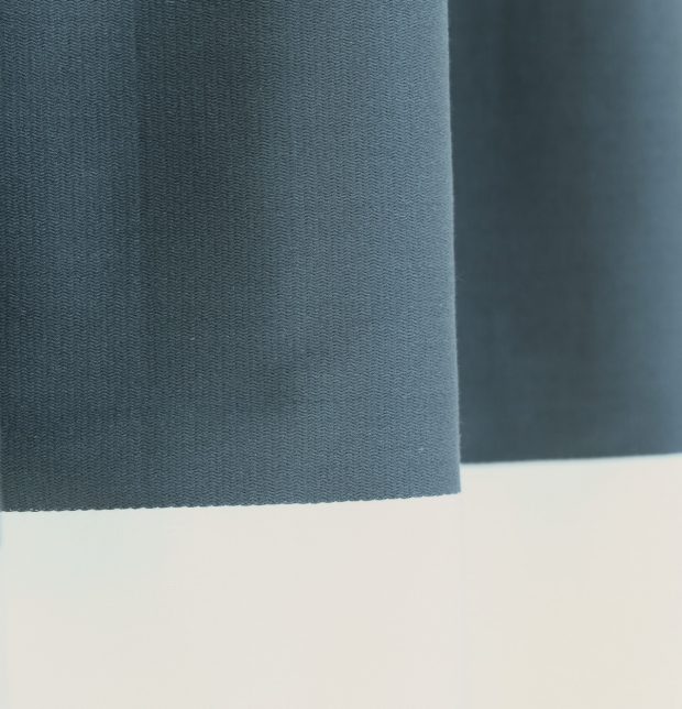 Broad stripe Cotton Fabric Silver Blue/White