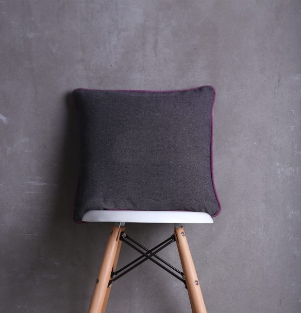 Chambray Cotton Cushion cover Grey/Purple 16