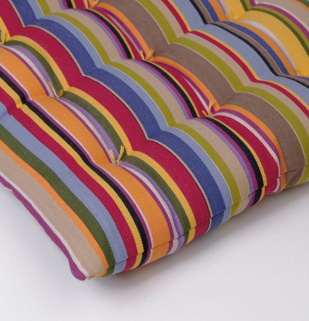 Sunny Stripe Cotton Chairpad Multi Color