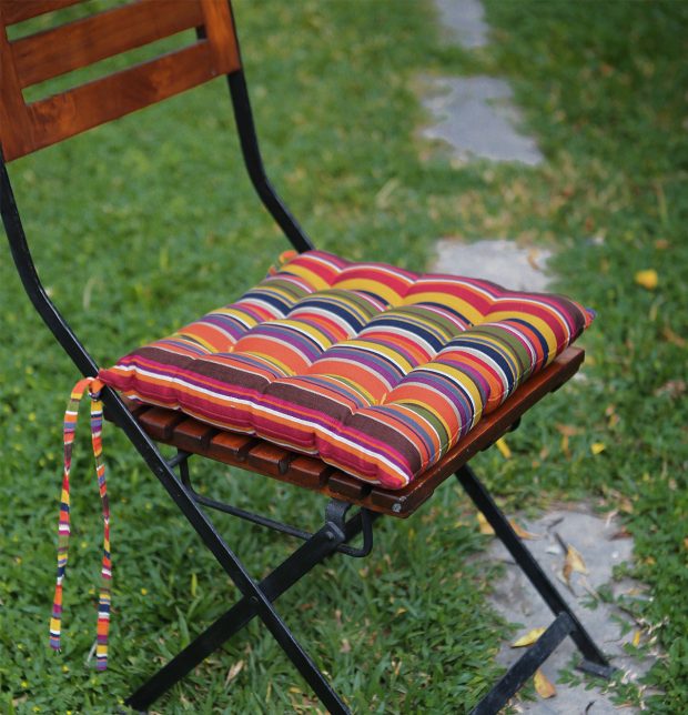 Cotton Chairpad Multi Stripe