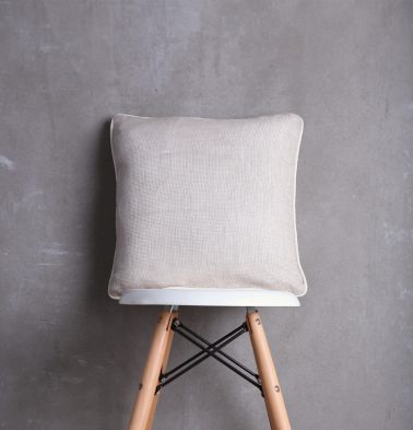 Linen Mesh Cushion cover Silver Grey 16x16