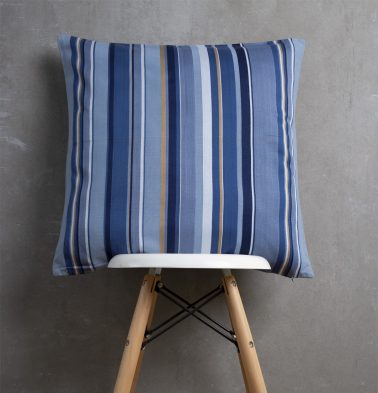 Satin Stripes Cotton Cushion cover Blue 23x23