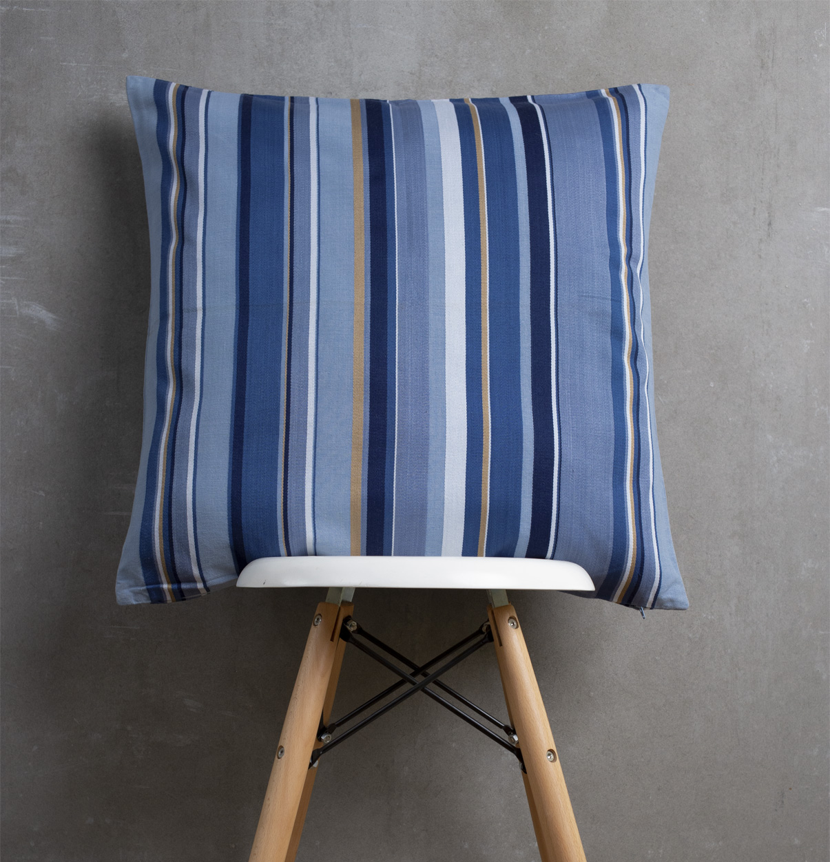 Satin Stripes Cotton Cushion cover Blue 23″x23″