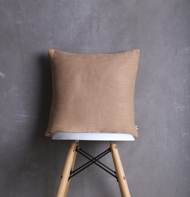 Customizable Cushion Cover, Slub Cotton -  Camel Brown