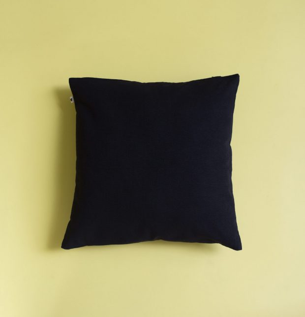 Solid Cotton Cushion Cover Black