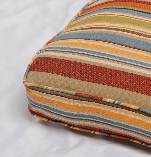 Textured Stripe Cotton Floor Cushion Multi color
