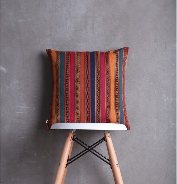 Customizable Cushion Cover, Cotton -  Vintage Weave - Multicolor