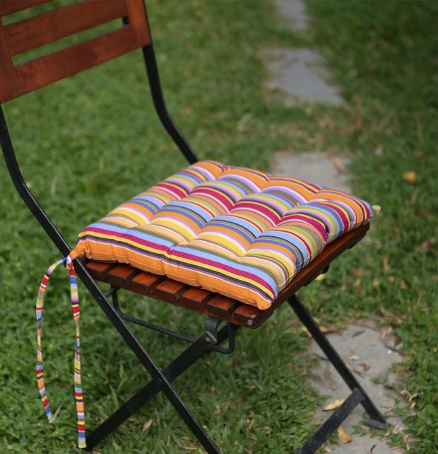 Sunny Stripe Cotton Chairpad Multi Color