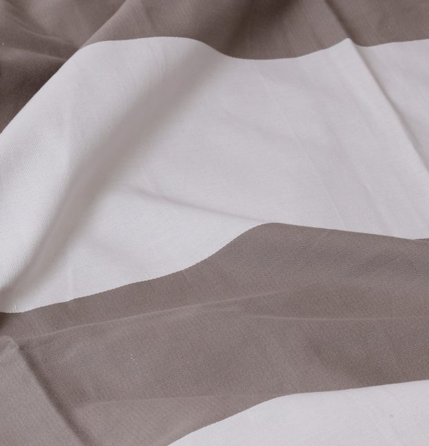 Broad Stripes Cotton Custom Stitched Cloth Grey/White