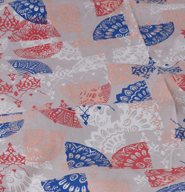 Scattered Cotton Fabric Red/Blue
