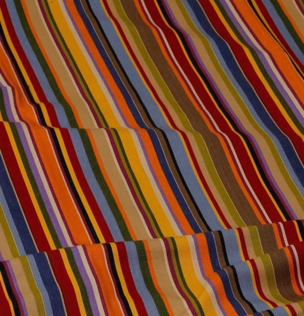 Customizable Curtain, Cotton - Sunny Stripe - Multi Color