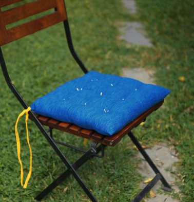 Cotton Chairpad Textura Blue