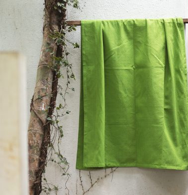 Honeycomb Cotton Bath Towels Green