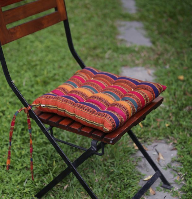 Vintage Weave Cotton Chairpad Multi Color