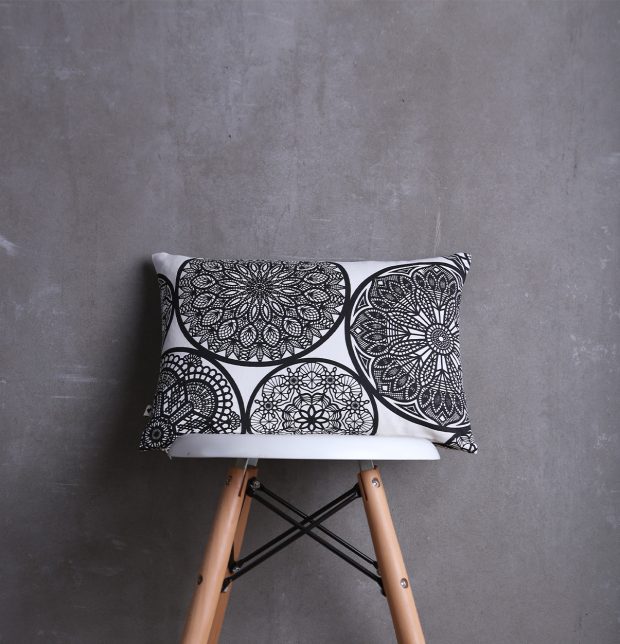 Customizable Cushion Cover, Cotton -  Dreamcatcher - Black