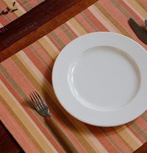 Handwoven Stripe Cotton Tablemats Coral – Set of 6
