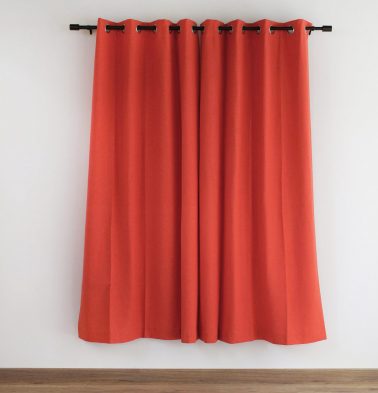Customizable Curtain, Textura Cotton - Spicy Orange