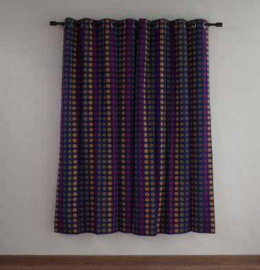 Customizable Curtain, Cotton – Polka – Blue