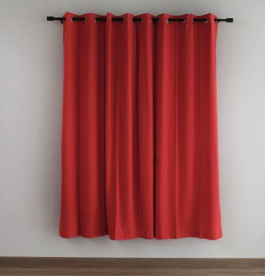 Customizable Curtain, Cotton – Solid – Brilliant Red