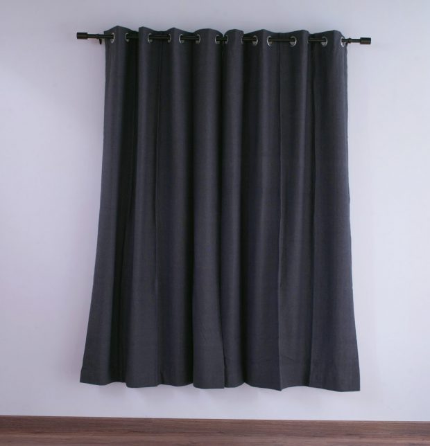 Customizable Curtain, Chambray Cotton - Urban Chic Dark Grey