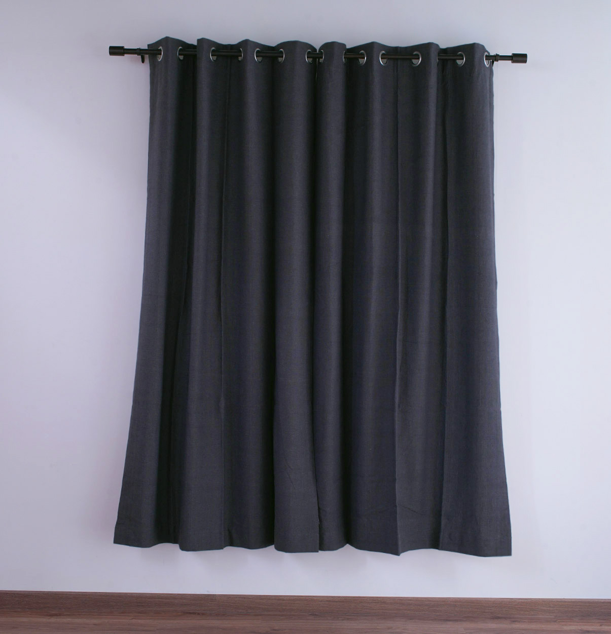 Customizable Curtain, Chambray Cotton – Urban Chic Dark Grey