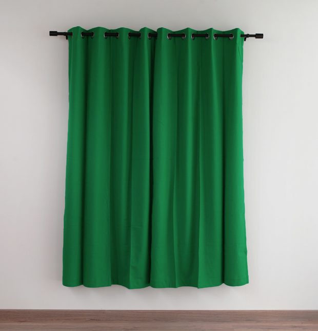 Solid Cotton Curtain Brilliant Green