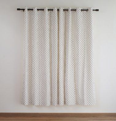 Customizable Curtain, Cotton - Diamond Lines - Grey