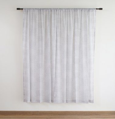 Customizable Sheer Curtain, Cotton - Star Triangles - Grey