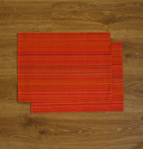 Handwoven Stripe Cotton Tablemats Peach – Set of 6