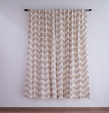 Customizable Handwoven Curtain, Cotton – Ikat – Mustard