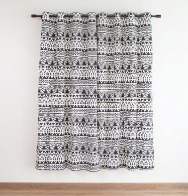 Customizable Curtain, Cotton - Magic Triangle - Black