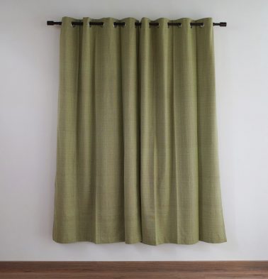 Customizable Curtain, Panama Weave Cotton – Moss Green