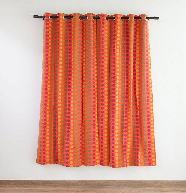 Polka Cotton Curtain Orange