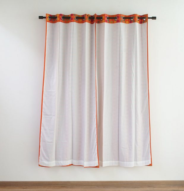 Polka Cotton Curtain Orange