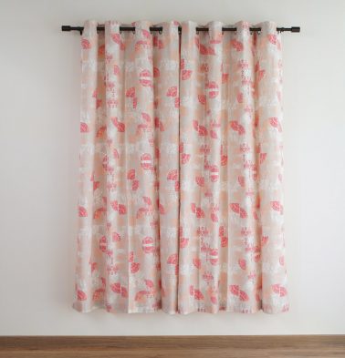 Customizable Curtain, Semi Cotton - Scattered - Red