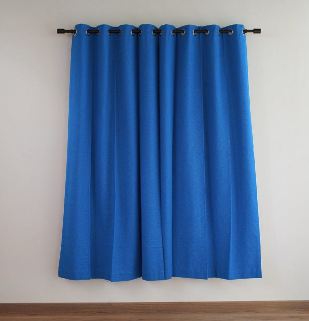 Customizable Curtain, Textura Cotton - Aster Blue