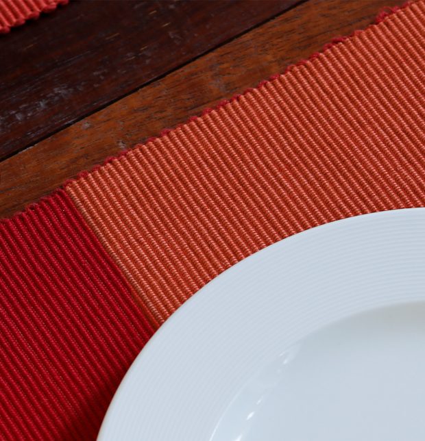 Handwoven Cotton Table Mats Red tile - Set of 6