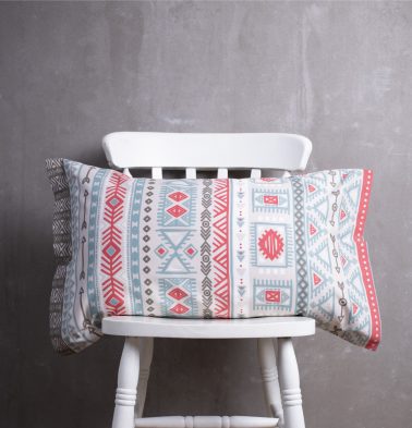 Aztec Cotton Pillow Cover Red