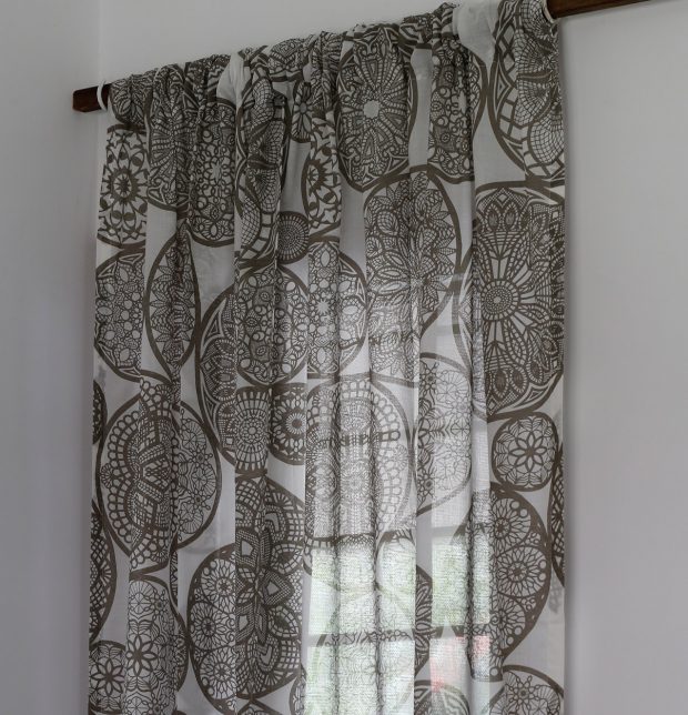 Customizable Sheer Curtain, Cotton - Dreamcatcher -  Brown